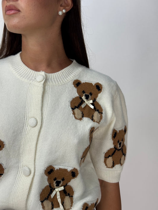 CARDIGAN LITTLE TEDDY BIANCO