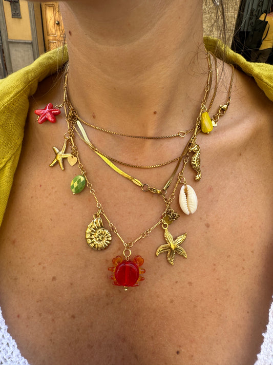 COLLANA GRANCHIO VETRO CHARME MARINI