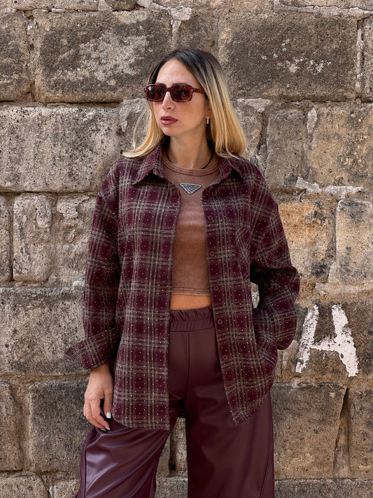 CAMICIA BORDEAUX STRASS JAMIE