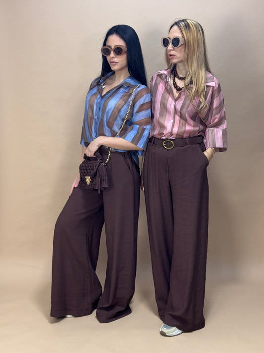 PANTALONE JESSY CINTURINO CHOCO