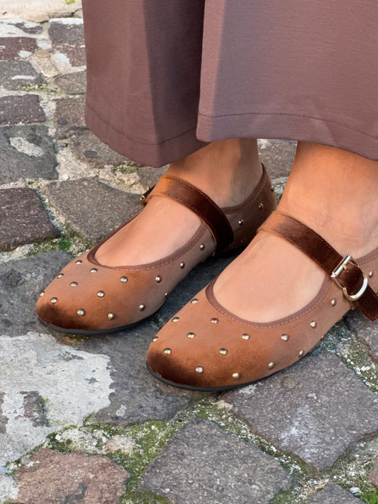 BALLERINE MINNY BORCHIE CAMEL