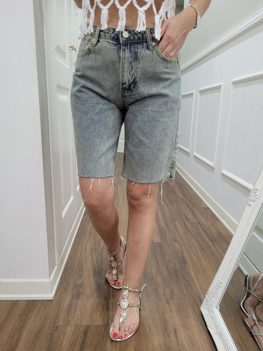 BERMUDA JEANS SFRANGIATO VINTAGE