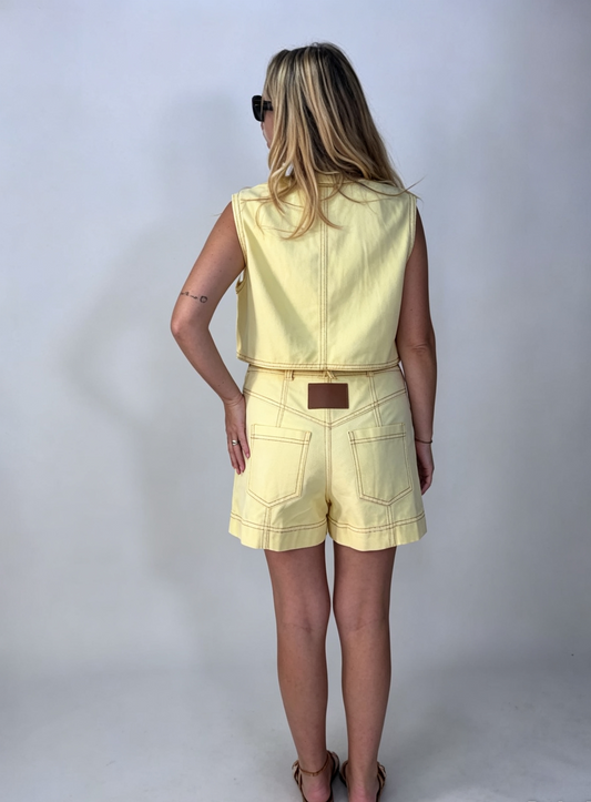 COORDINATO GIALLO BOTTONCINI MARTELLATI
